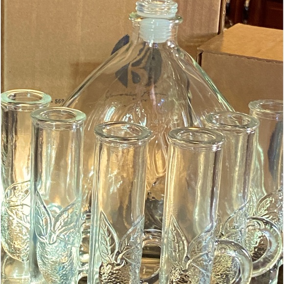 GIOVACCHINO BARNI LIMONCELLO Decanter  6 Matching Aperitif Made Italy NEW IN BOX - Picture 2 of 8